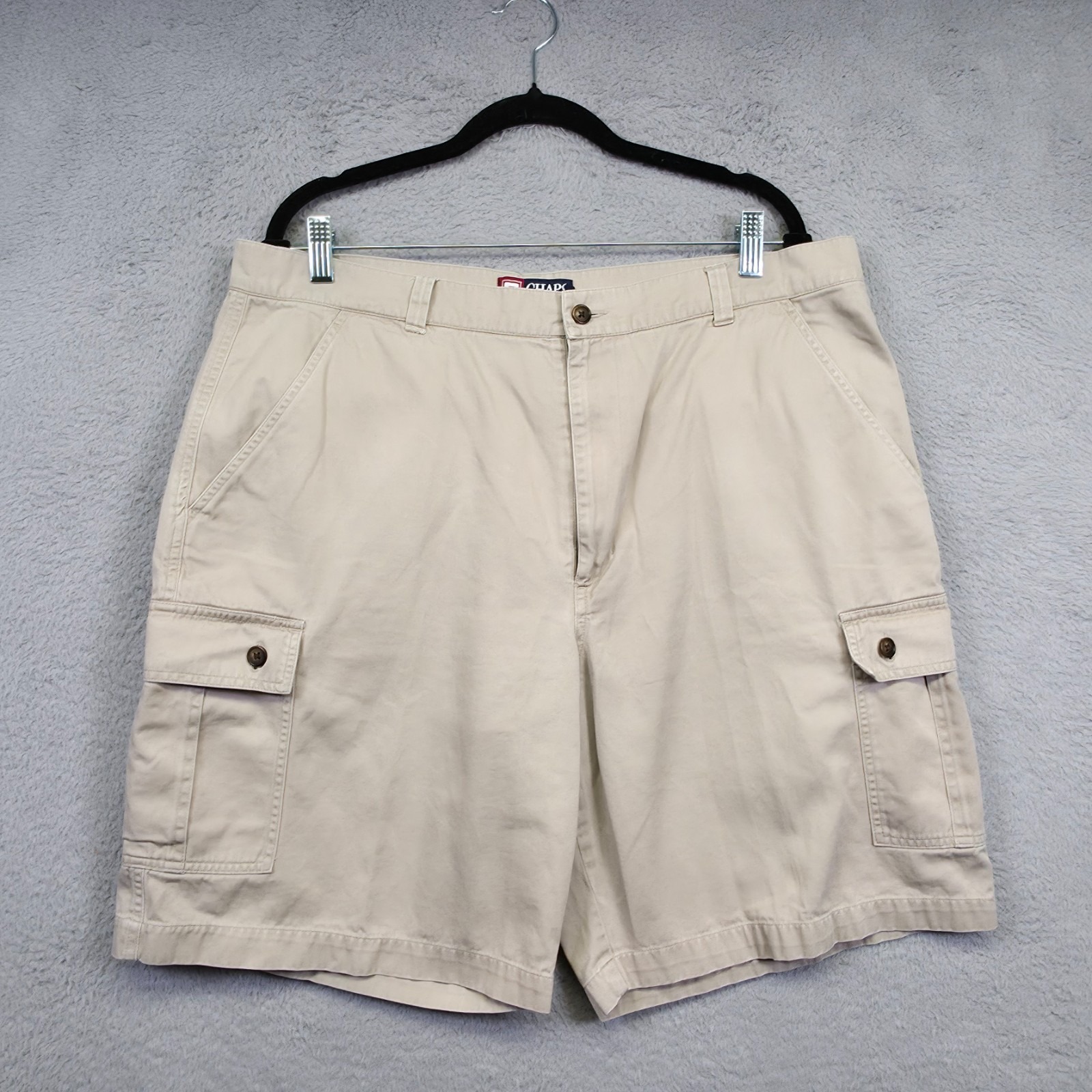 Chaps Ralph Lauren Cargo Shorts Mens 38 Tan Relaxed Utility Outdoor Safari Vtg